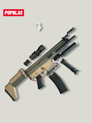 Automatic Gel blaster gun — TOY GUN, SCAR Made of high quality materialsy. Fully Automatic / Semi-Automatic. Grenade Launcher | Stress Relief Toy | Not for Indoor Use | For Adults Only