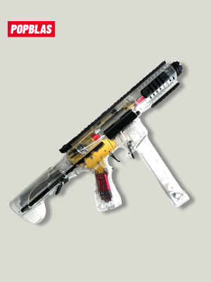 Automatic Gel blaster gun — TOY GUN, AP90 Made of high quality materialsy - Transparent Acrylic GOLDEN. Fully Automatic / Semi-Automatic. Grenade Launcher | Stress Relief Toy | Not for Indoor Use | For Adults Only